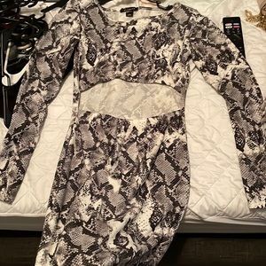 Black and white print dress